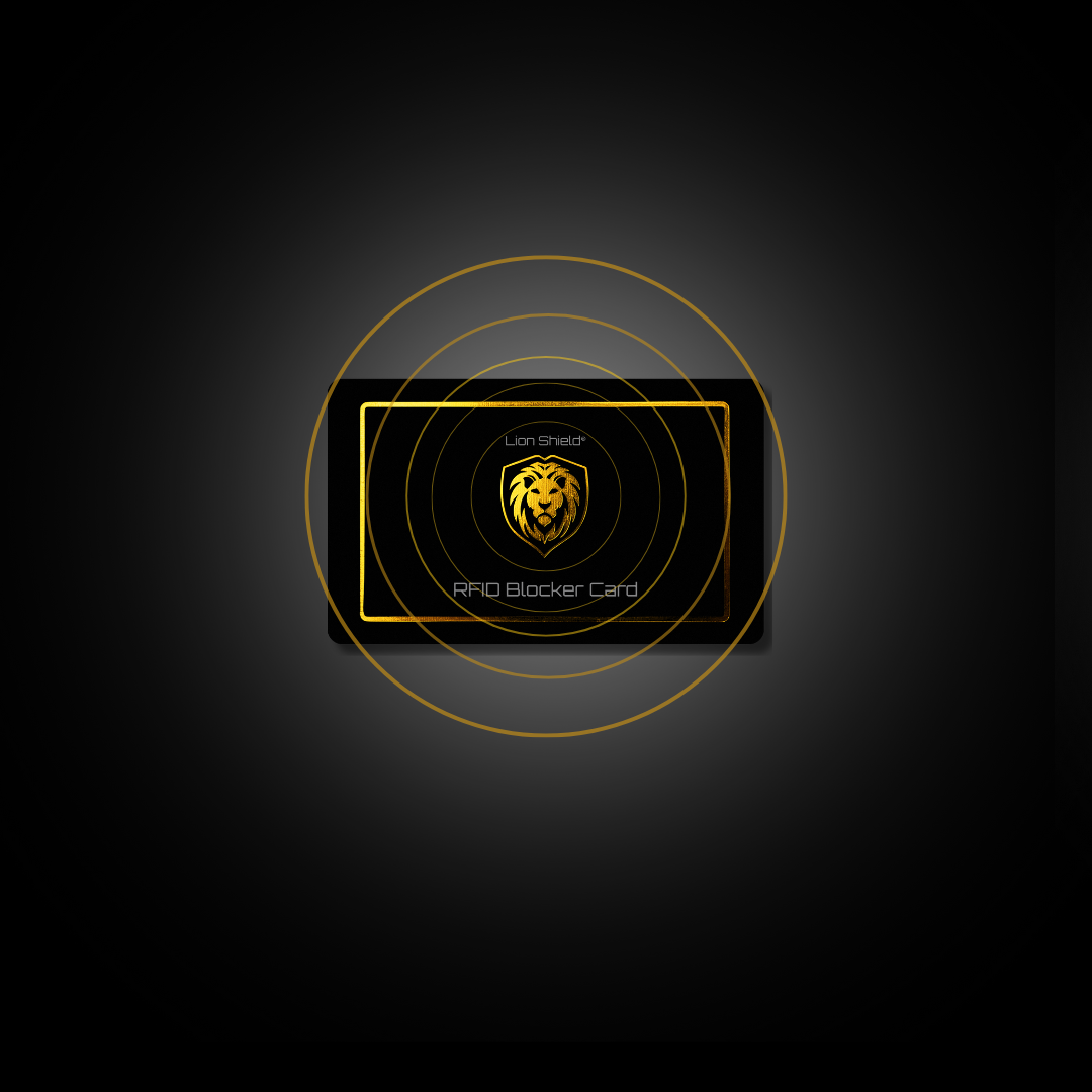 RFID Blocker auf Schwarzem Grund mit Reichweite